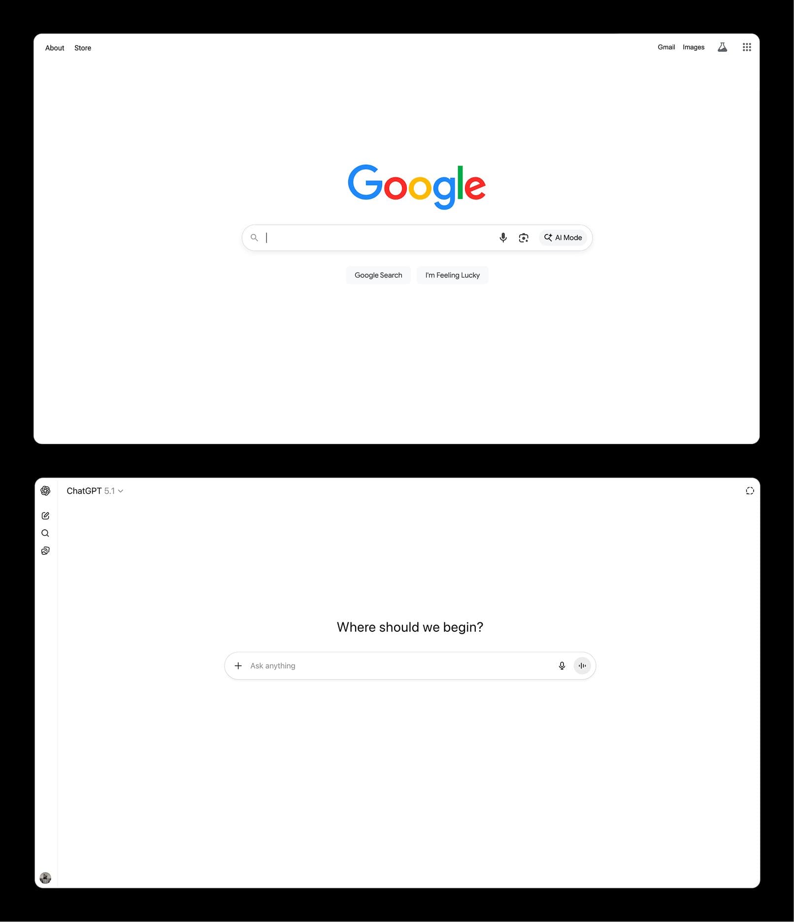 The most popular form of AI today look like Google search of the past. To quote Marshall McLuhan: “we are always driving into the future via the rearview window.”